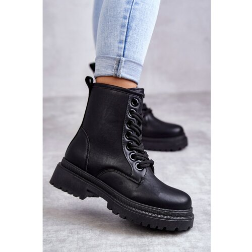 Kesi Women's Leather Boots Workers Light Black Denila Slike