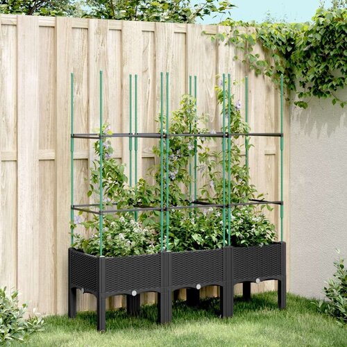  Vrtna sadilica s rešetkom crna 120 x 40 x 142 5 cm PP Cijene