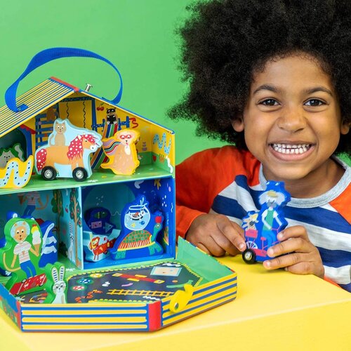 Floss&amp;amp;Rock&amp;reg; prenosna igralna &amp;scaron;katla z lesenimi figuricami playbox pets (12 kosov) Slike