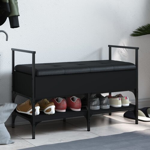  Klupa za cipele crna 85,5x42x57,5 cm od konstruiranog drva Cijene