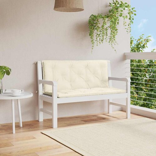  Jastuk za vrtnu klupu krem bijeli 120x(50+50)x7 cm od tkanine Cijene