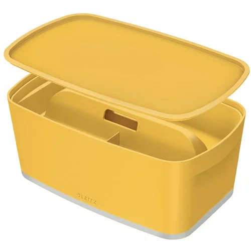 Leitz žuta kutija za skladištenje s poklopcem i organizatorom volumen 5 L