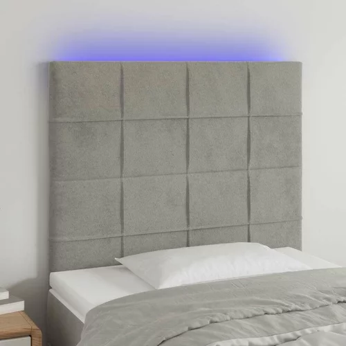  posteljno vzglavje svetlo sivo 80x5x118/128 cm žamet, (20951632)