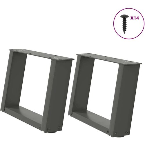  Noge za stolić U-oblika 2 kom antracit 50x(30-31) cm čelik Cene