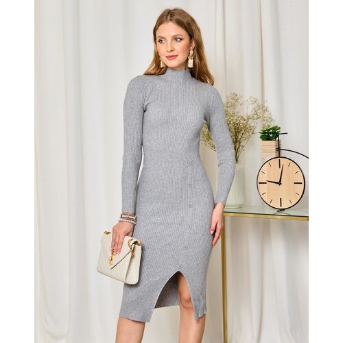 Resti Women's sweater dress in gray with half turtleneck Cene
