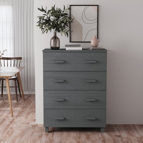 vidaXL Komoda temno siva 79x40x103,5 cm trdna borovina Cene