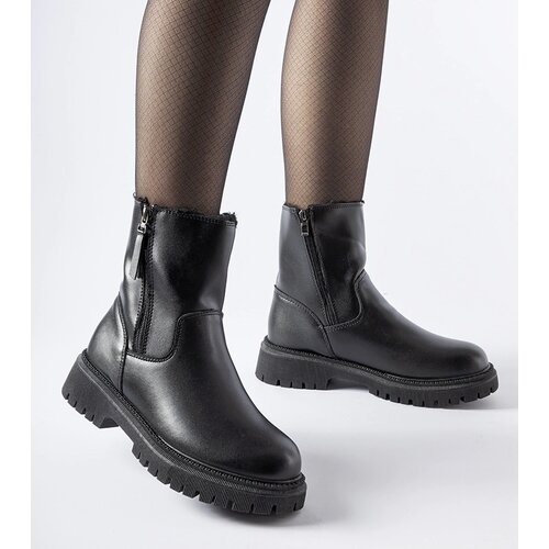 Gemre Black insulated ankle boots with two zippers Papig Cene