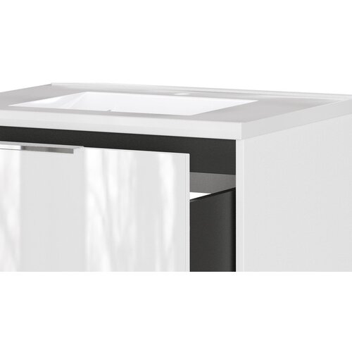 Germania Bela stenska omarica za pod umivalnik v sijajnem dekorju 61x61 cm Celano &amp;ndash; Slike