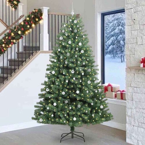 vidaXL Umetno Zložljivo Božično Drevo Zelena 270 cm PVC in kovina Cene