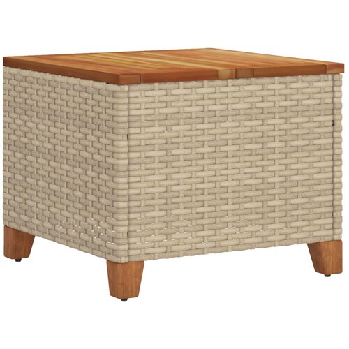  Vrtni stol bež 45 x 45 x 37 cm od poliratana i bagremovog drva Slike
