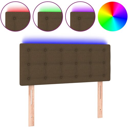 Maison Chic led posteljno vzglavje - vzglavna omarica - nočna omarica temno rjavo 80x5x78/88 cm blago, (21708183) Slike
