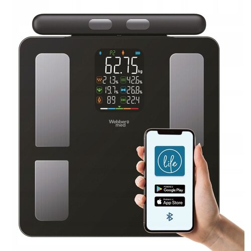  Analitička kupaonska vaga 15 parametara Apple Health Google Fit SCALA WEBBER Cijene