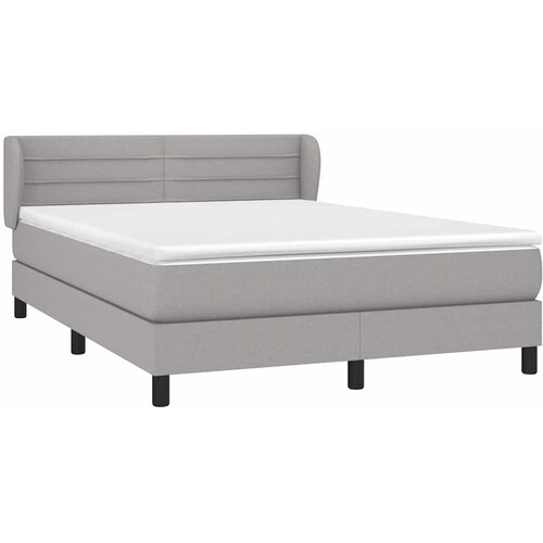  Krevet box spring s madracem svjetlosivi 140x200 cm od tkanine Slike