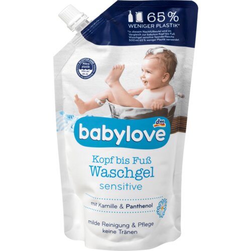 babylove sensitive dečji gel za kupanje od glave do pete – dopuna 500 ml Slike