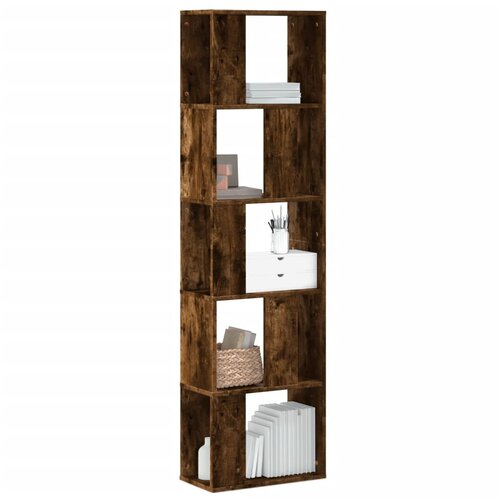 vidaXL Knjižna omara 5-nadstopna dimljen hrast 45x23,5x162,5 cm Cene