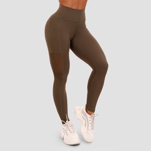 GymBeam ženske helanke Mesh Panel Olive 67000 Cene