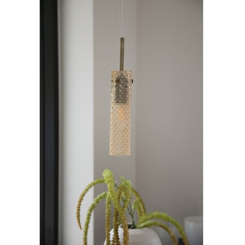 Marksl&amp;ouml;jd Mjedena/jantarna staklena viseća svjetiljka &amp;oslash;5x27,5 cm Vibia &amp;ndash; Slike