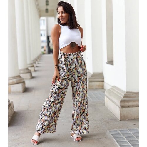 UR/CEO Black pleated floral pants Cesate Cijene