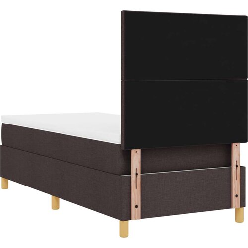 VidaXL Krevet s kutijom opruga i madracem tamnosmeđa 100x200 cm tkanina Slike