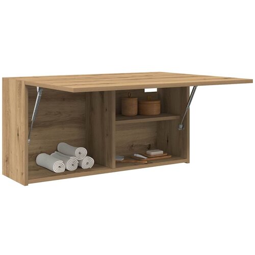 vidaXL Kopalniška stenska omarica artisan hrast 80x25x40 cm inž. les Cene
