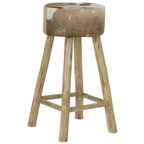  Tabure DKD Home Decor Bijela Smeđa Prirodno Koža Drvo 42 x 42 x 77 cm Slike