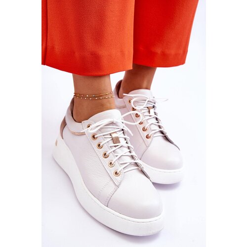 FILIPCZYK Women's Leather Platform Sports Shoes White Caressa Cene