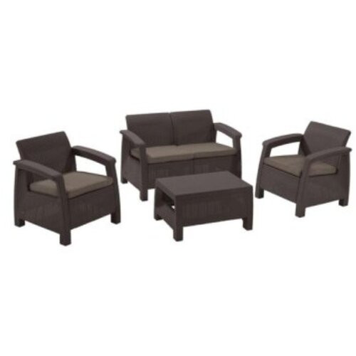 Keter Ba&amp;scaron;tenska garnitura CORFU II braon CU 258952 OUTLET Slike