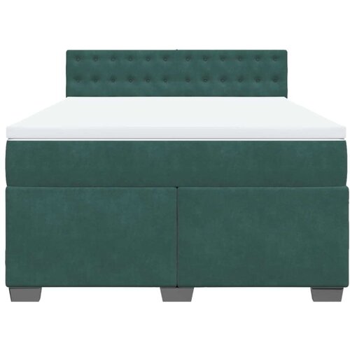 vidaXL Box spring postelja z vzmetnico temno zelena 160x200 cm žamet Cene