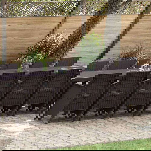  Vrtni set za objed 17 pcs Smeđa Polt ratan Cijene