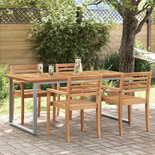  Stol za vrt Siva 180 x 90 x 75 cm Čvrsto drvo akacije Cene