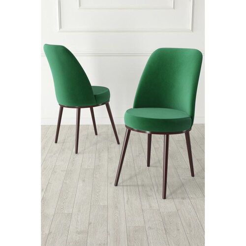 Hanah home set trpezarijskih stolica Jaxe 6 kom, smaragdno zelena tkanina Babyface, braon metalne noge Cene