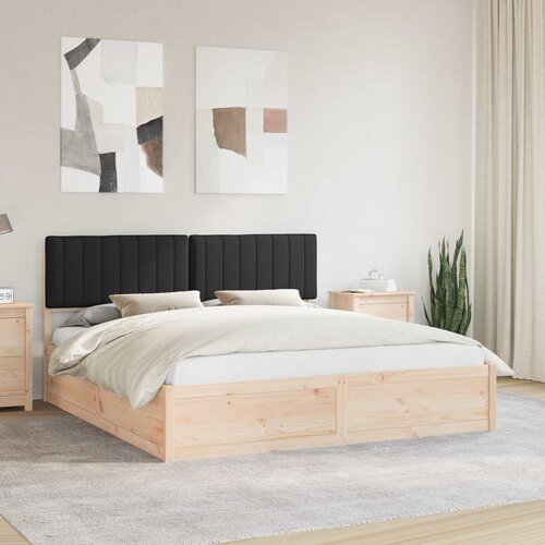  Krevetni okvir s tapiciranim uzglavljem Crna 180 x 200 cm Cijene