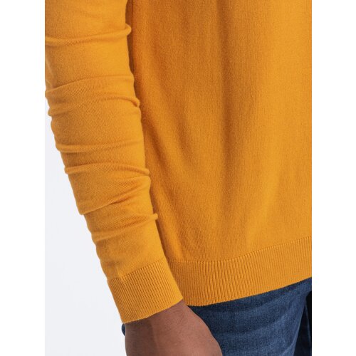 Ombre Men's knitted half turtleneck with viscose - mustard Cijene