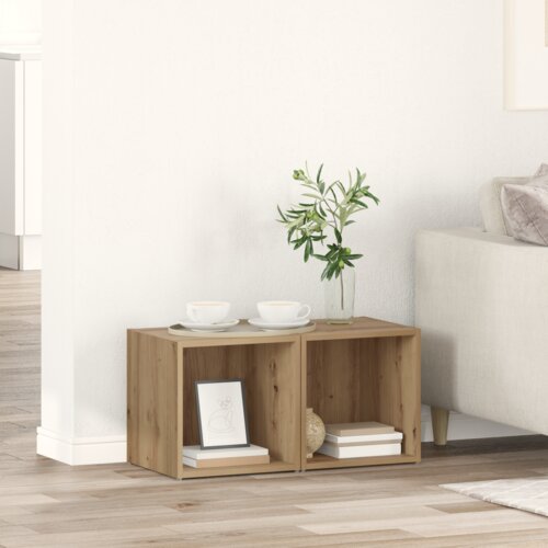 VidaXL TV ormar 2 pcs Smeđa 37 x 35 x 37 cm Konstruirano drvo Slike