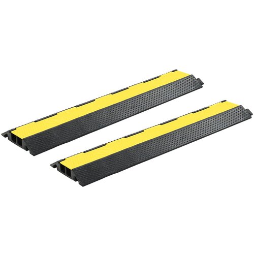 vidaXL Pohodna zaščita za kable 2 kosa 2 kanala guma 101,5 cm Cene