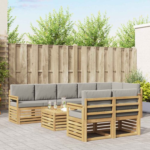  Set vanjskih sofa 9 kom. Bijela i svjetlosiva Poliester Cijene