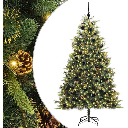 VidaXL Umjetno zložljivo božićno drevo s stožci Zelena 240 cm, (5000066101) Slike