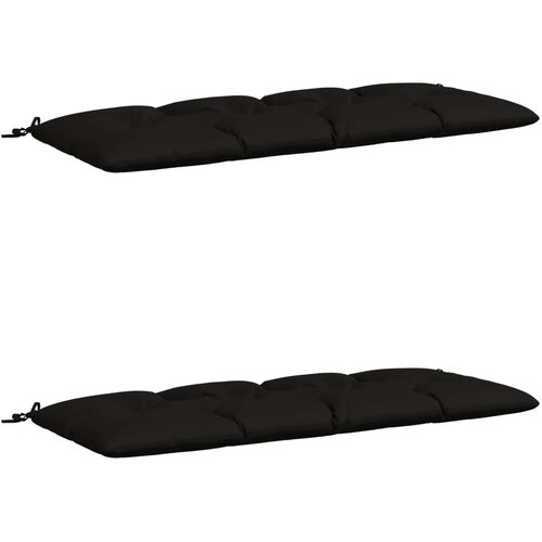  Jastučići za klupe VIANEN 2 kom. 100% poliester Crna - Crna 150 x 60 x 12 cm Slike