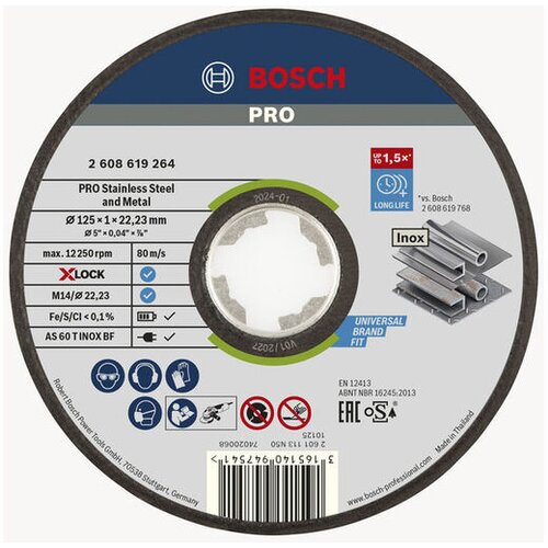 Bosch Rezna ploča za male ugaone brusilice X-Lock PRO Stainless Steel and Metal Bonded Thin 2608619264 Slike