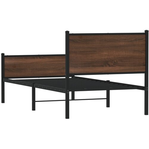 Metalni okvir kreveta bez madraca smeđi hrast 80x200 cm Slike