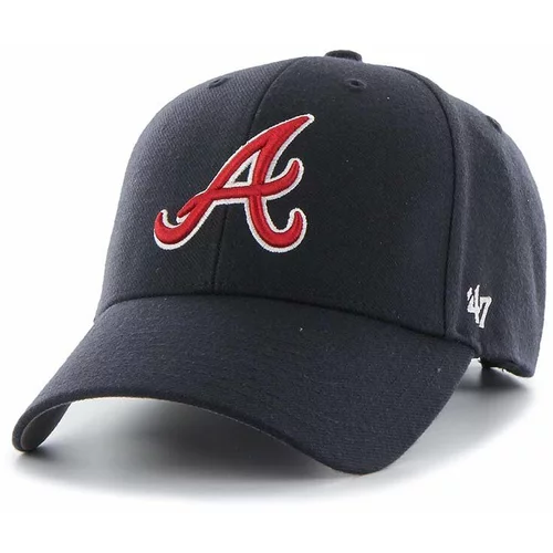 47 Brand Kapa iz mešanice volne MLB Atlanta Braves mornarsko modra barva
