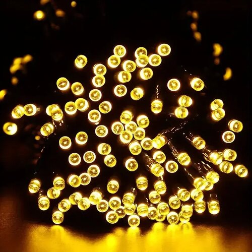  led solarne lampice 10m 100 sijalica &amp;ndash; žuta Slike