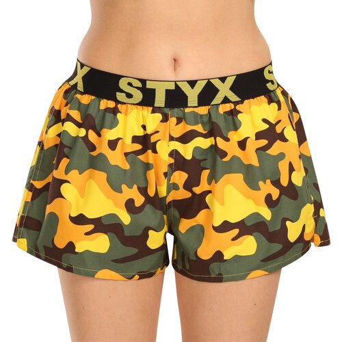 STYX Women's boxer shorts art sports rubber camouflage yellow Slike