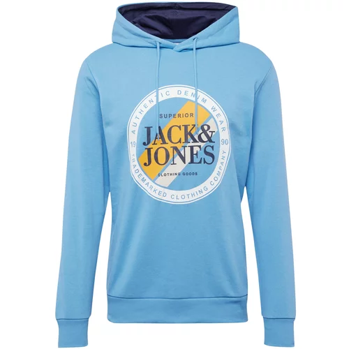 Jack & Jones Sweater majica 'LOOF' azur / narančasta / crna / bijela
