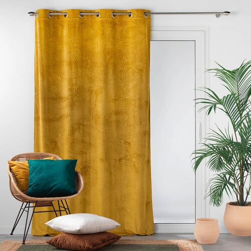 Douceur d int&amp;eacute;rieur Rumena žametna zavesa 140x240 cm Analia &amp;ndash; Slike