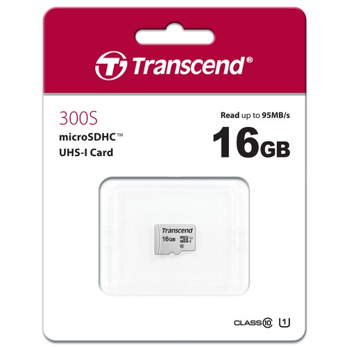 Transcend 16 GB microSDHC-Karte 300S UHS-I U1 Cl10 20MB/s Slike
