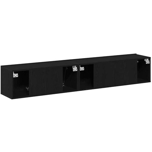  Set TV komoda Zidne 2 pcs Crni hrast Konstruirano drvo Slike