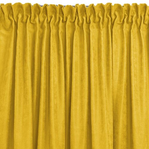  Curtain MILANA color mustard style classic dragon tape transparent 7.5 cm with fringe 3 cm chenille 220x270 HOMEDE Cene