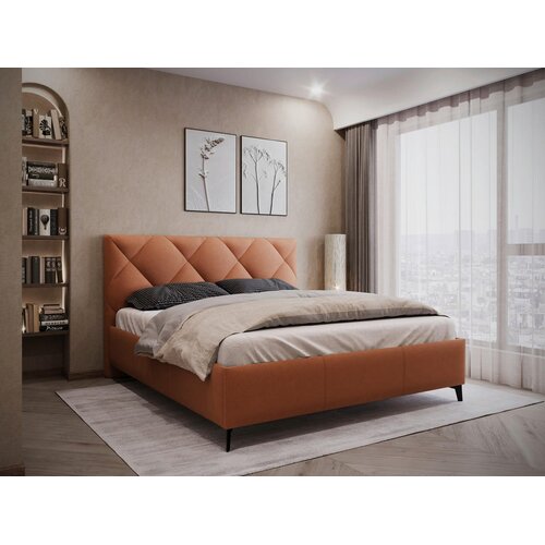 Boxxx OBLAZINJENA POSTELJA 160 cm x 200 cm , tekstil opečnato rjava Slike