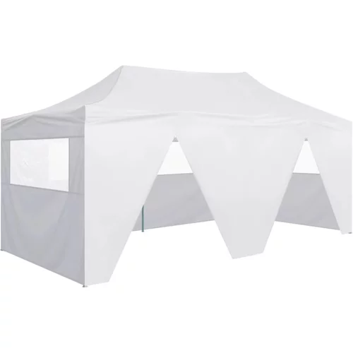 vidaXL profesionalen zložljiv vrtni šotor s 4 stranicami 3x6 m bel